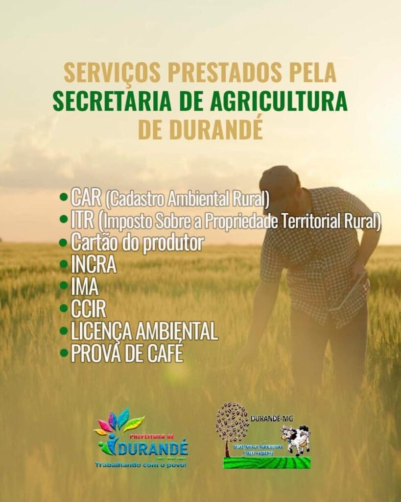 Secretaria de Agricultura de Durandé oferece diversos serviços aos produtores rurais