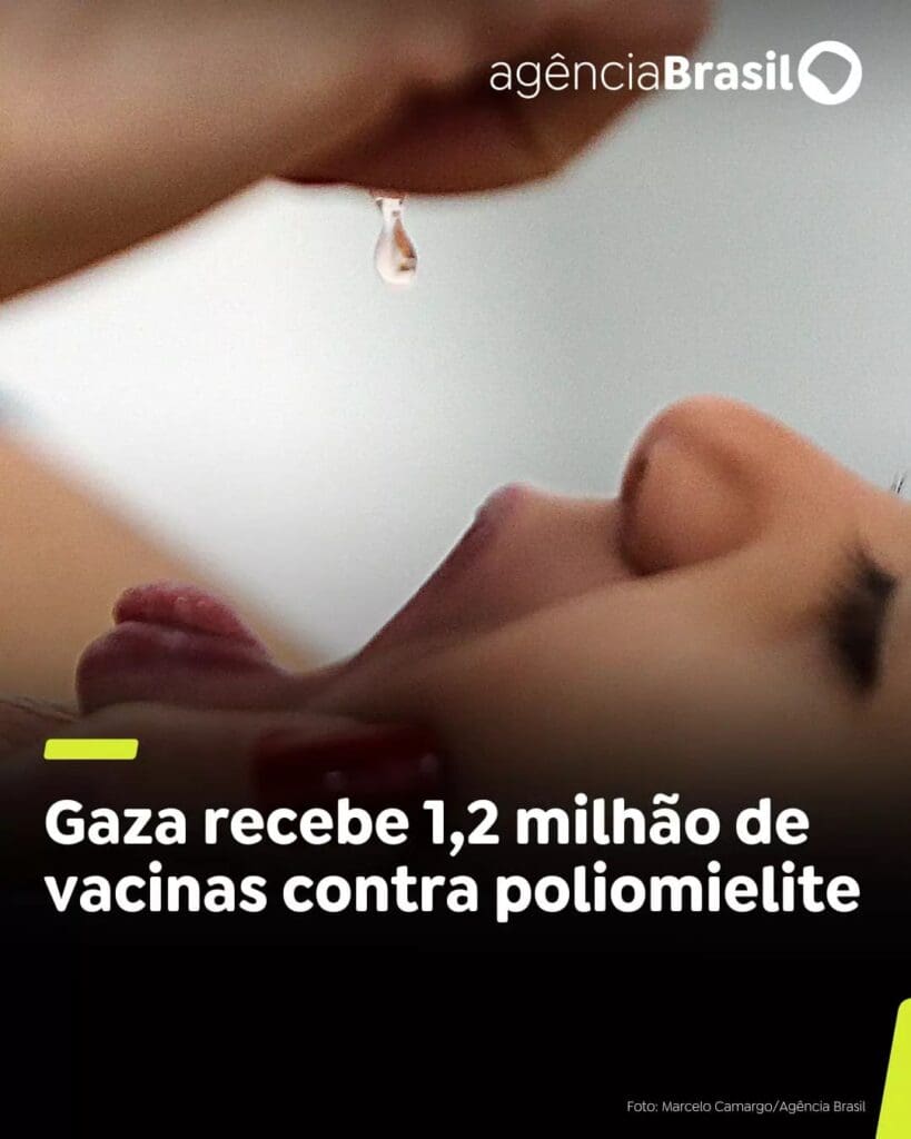 Faixa de Gaza recebe 1,2 milhão de vacinas contra poliomielite; campanha enfrenta desafios