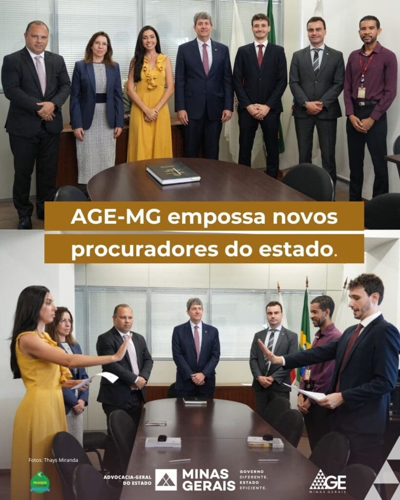 AGE-MG empossa novos procuradores Tiago Piovesan Balestrini e Karla Medeiros Ramos