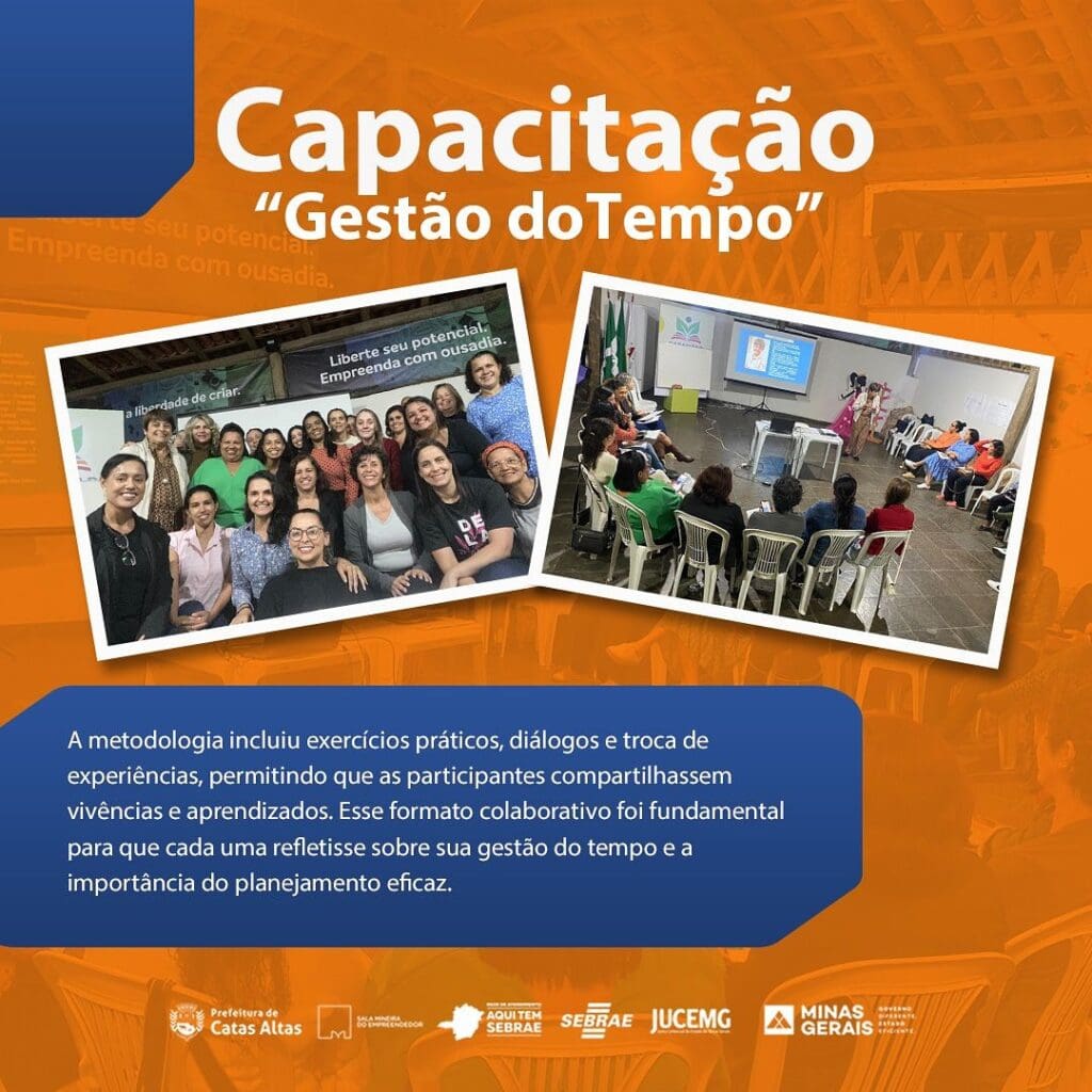 Capacitação “Gestão do Tempo” empodera empreendedoras em Catas Altas