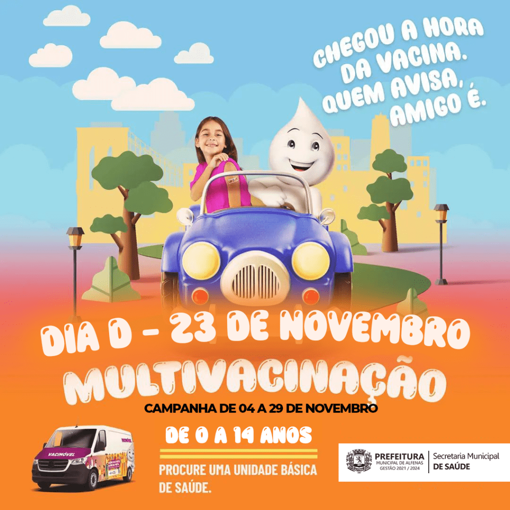 Alfenas realiza Campanha de Multivacinação para crianças e adolescentes