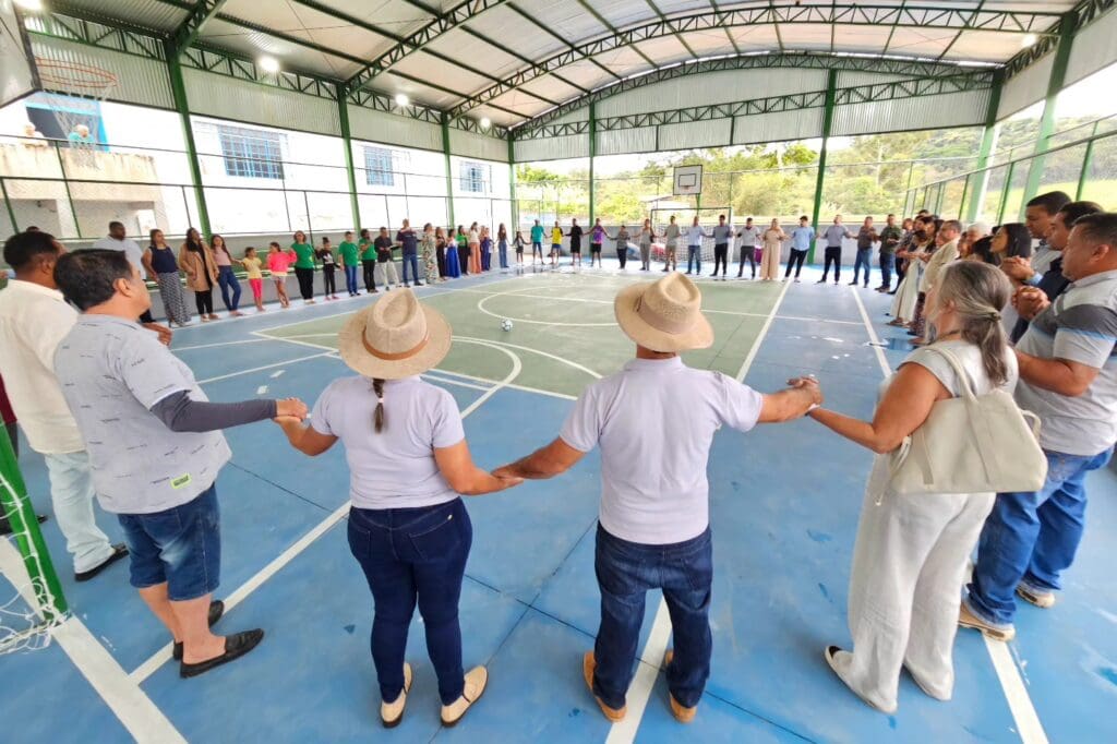 Distrito de Rancho Novo, em Caeté, celebra inauguração de nova quadra poliesportiva