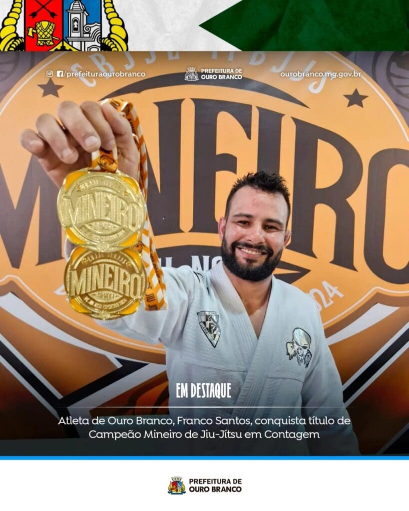 Atleta de Ouro Branco conquista o título de campeão mineiro de Jiu-Jitsu e faz história em Contagem