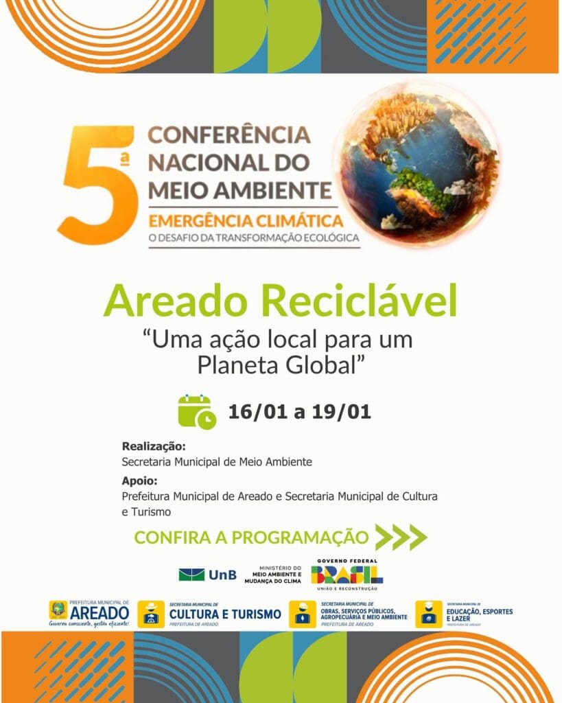 5ª Conferência Nacional do Meio Ambiente está com inscrições abertas em Areado
