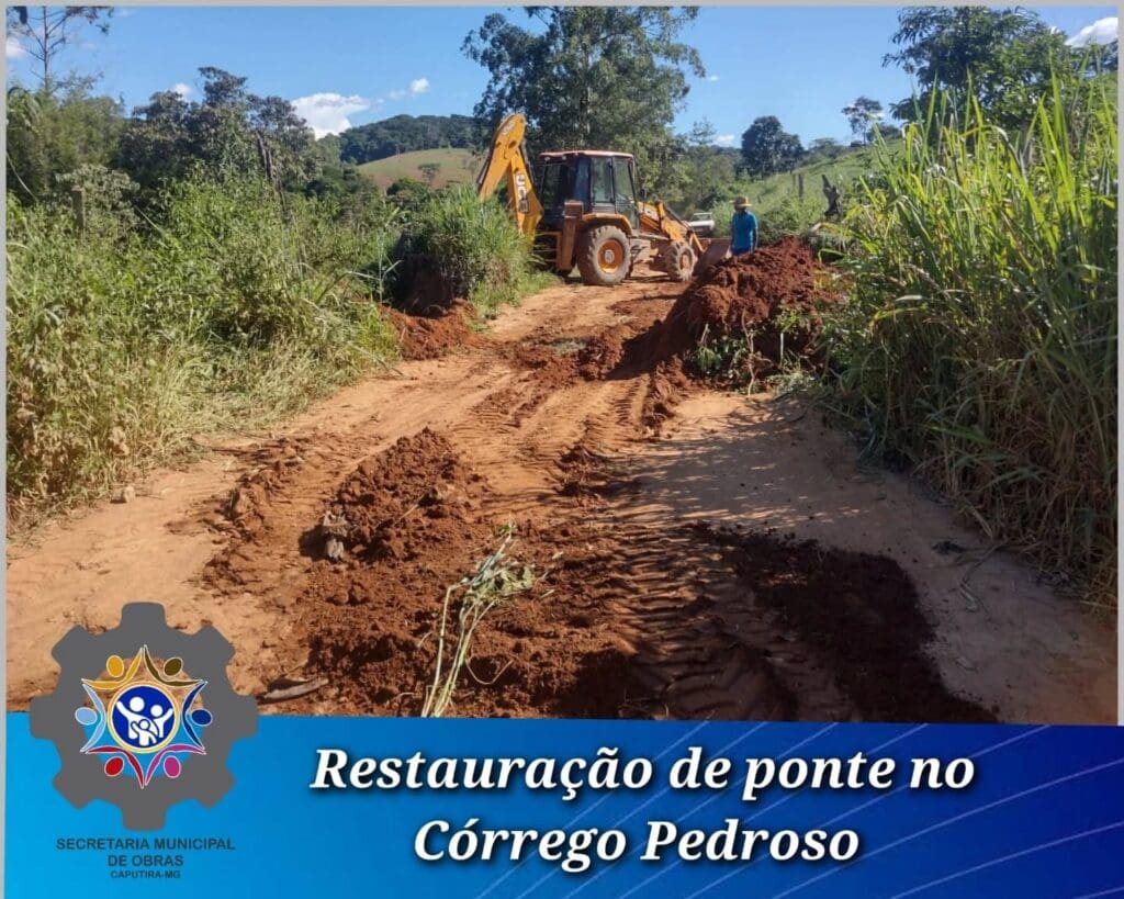 Prefeitura de Caputira restaura ponte no Córrego Pedroso