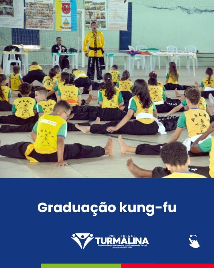 Turmalina celebra graduação de 72 alunos na prática de Kung Fu