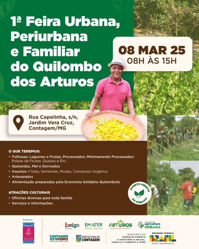 Feira Urbana, Periurbana e Familiar do Quilombo dos Arturos será neste sábado