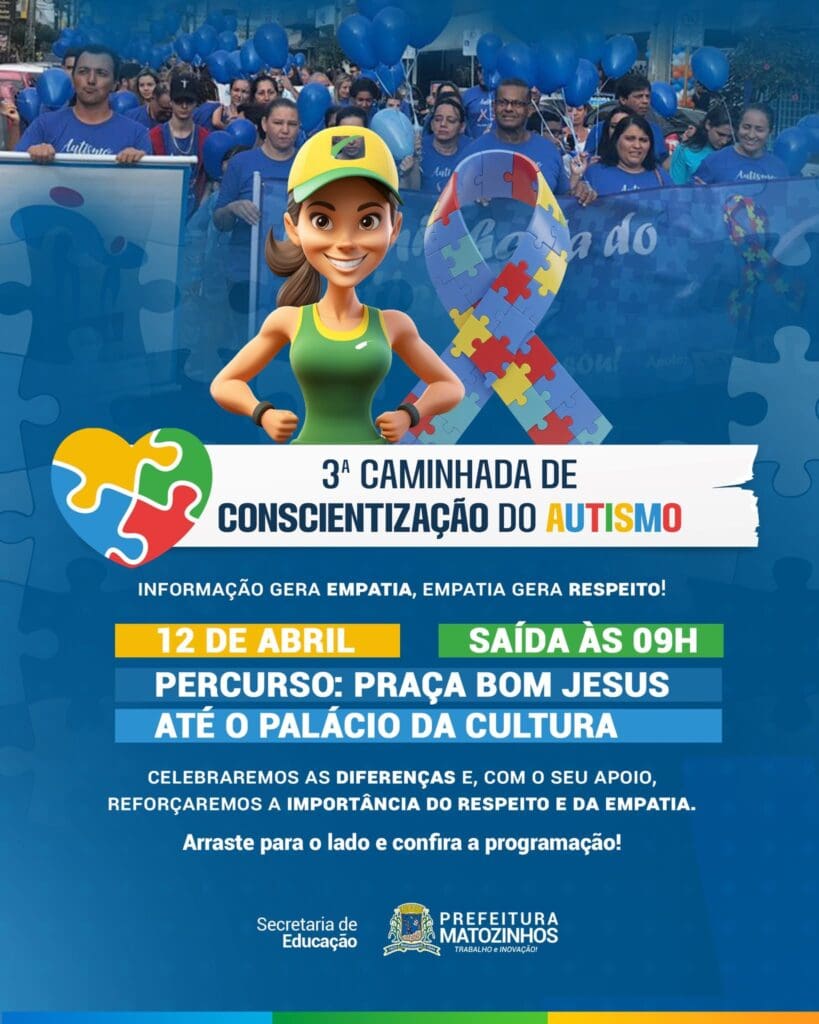 Matozinhos realiza 3ª Caminhada de Conscientização do Autismo