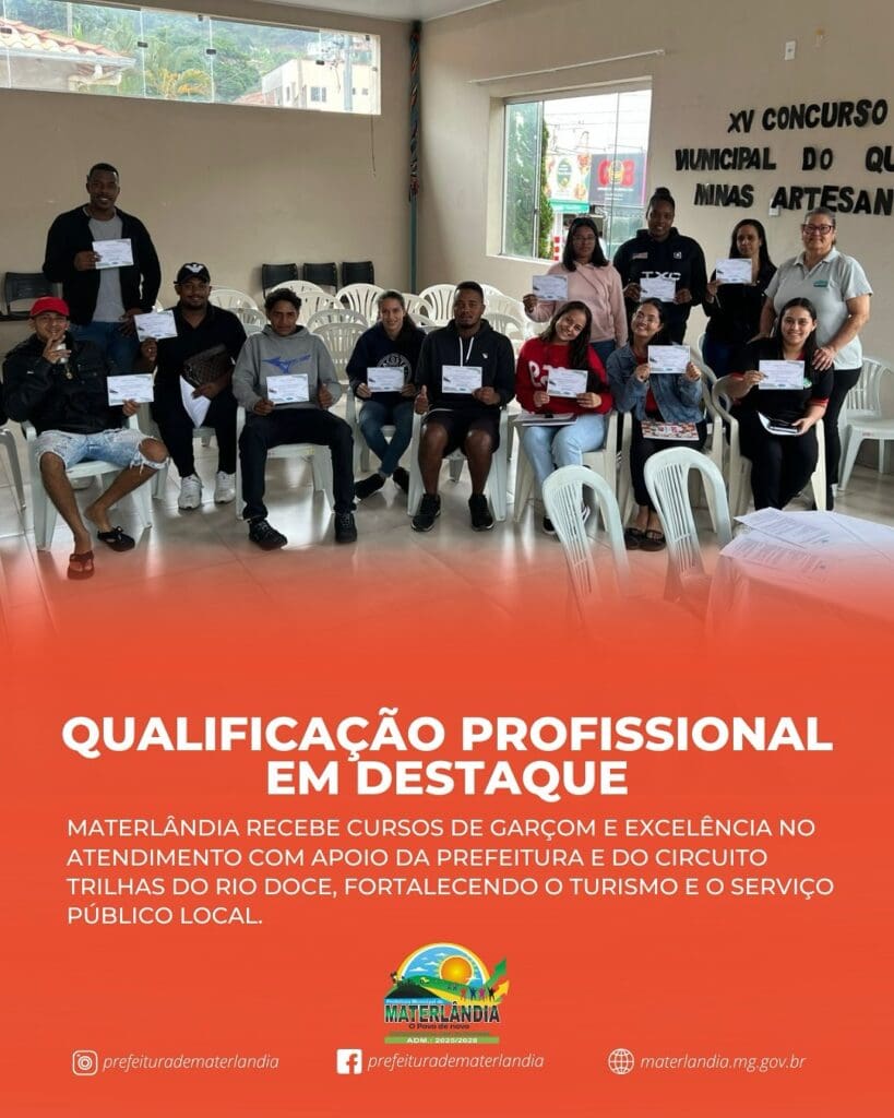 Materlândia investe em capacitação para fortalecer o turismo e a qualidade no atendimento