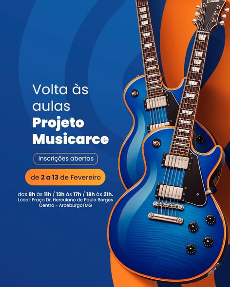 Arceburgo abre inscrições para o Projeto Musicarce com aulas gratuitas de música