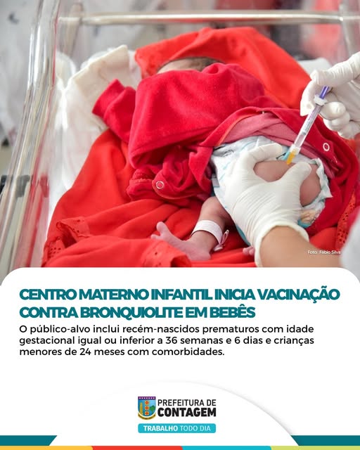 Centro Materno de Contagem inicia vacinação contra bronquiolite para bebês