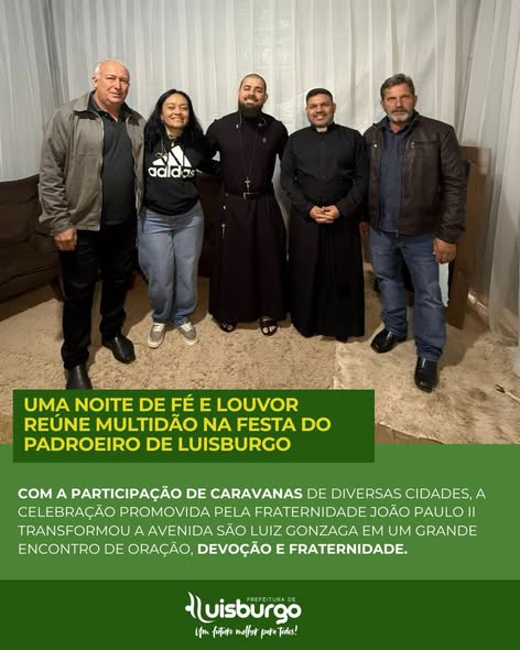 Luisburgo celebra Festa do Padroeiro com noite de fé, louvor e grande participação popular