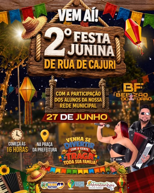 Cajuri realiza 2ª Festa Junina de Rua com programação cultural e show de forró