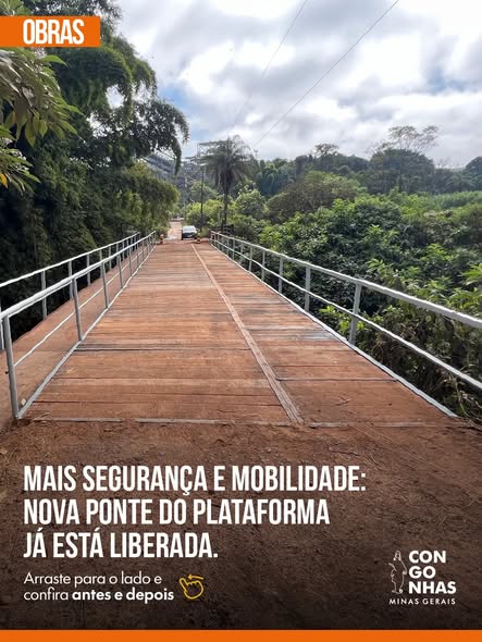 Congonhas libera nova ponte de acesso ao bairro Plataforma após obras de revitalização