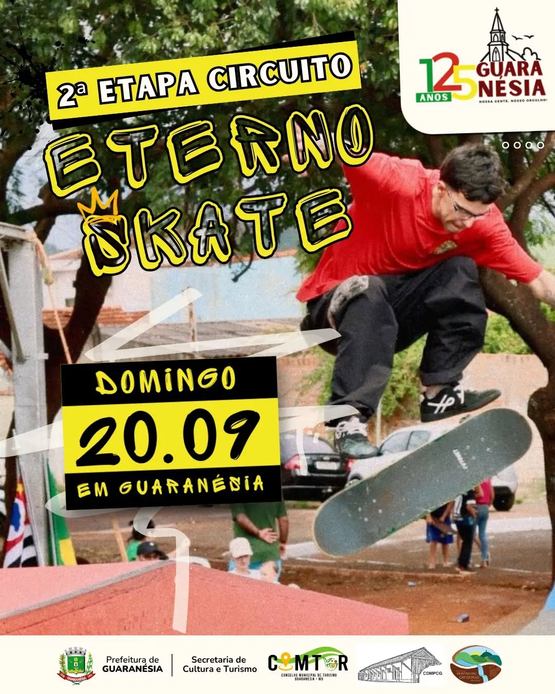 Guaranésia recebe segunda etapa do Circuito Eterno Skate durante comemorações dos 125 anos
